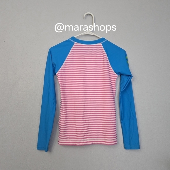 Ralph Lauren Girls Big Pony Rash Guard in Pink - Picture 3 of 4